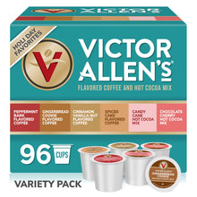 Load image into Gallery viewer, Holiday Favorites Coffee & Hot Cocoa Mix Variety Pack, 96 Count, Single Serve Cups & Coffee Pods for Keurig K-Cup Brewers