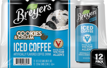 Load image into Gallery viewer, Iced Latte, Breyer's Cookies & Cream Flavored, Ready to Drink, 12 Pack - 8oz Cans