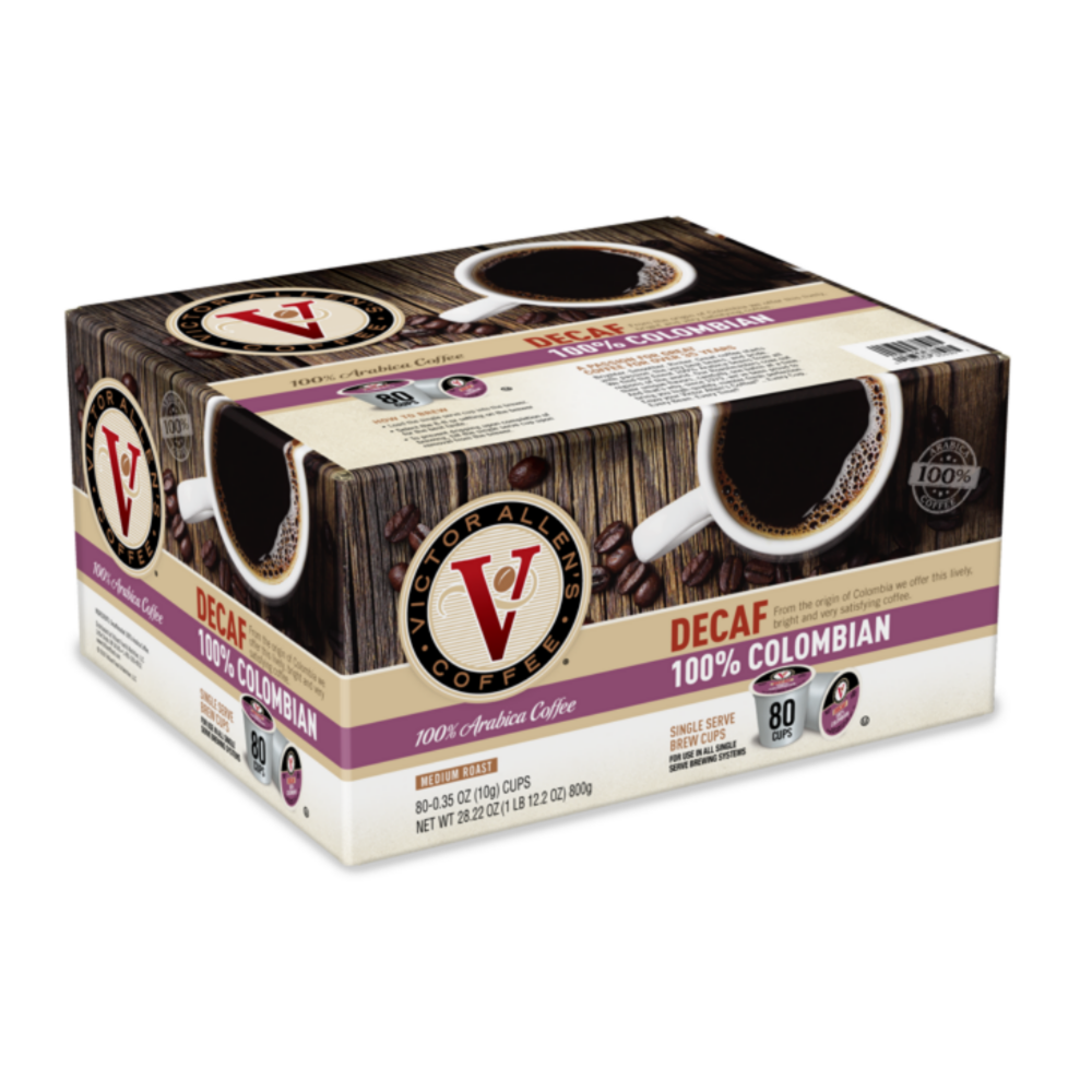 100% Decaf Colombian, 80 Count, Medium Roast, Single Serve Coffee Pods –  Victor Allen