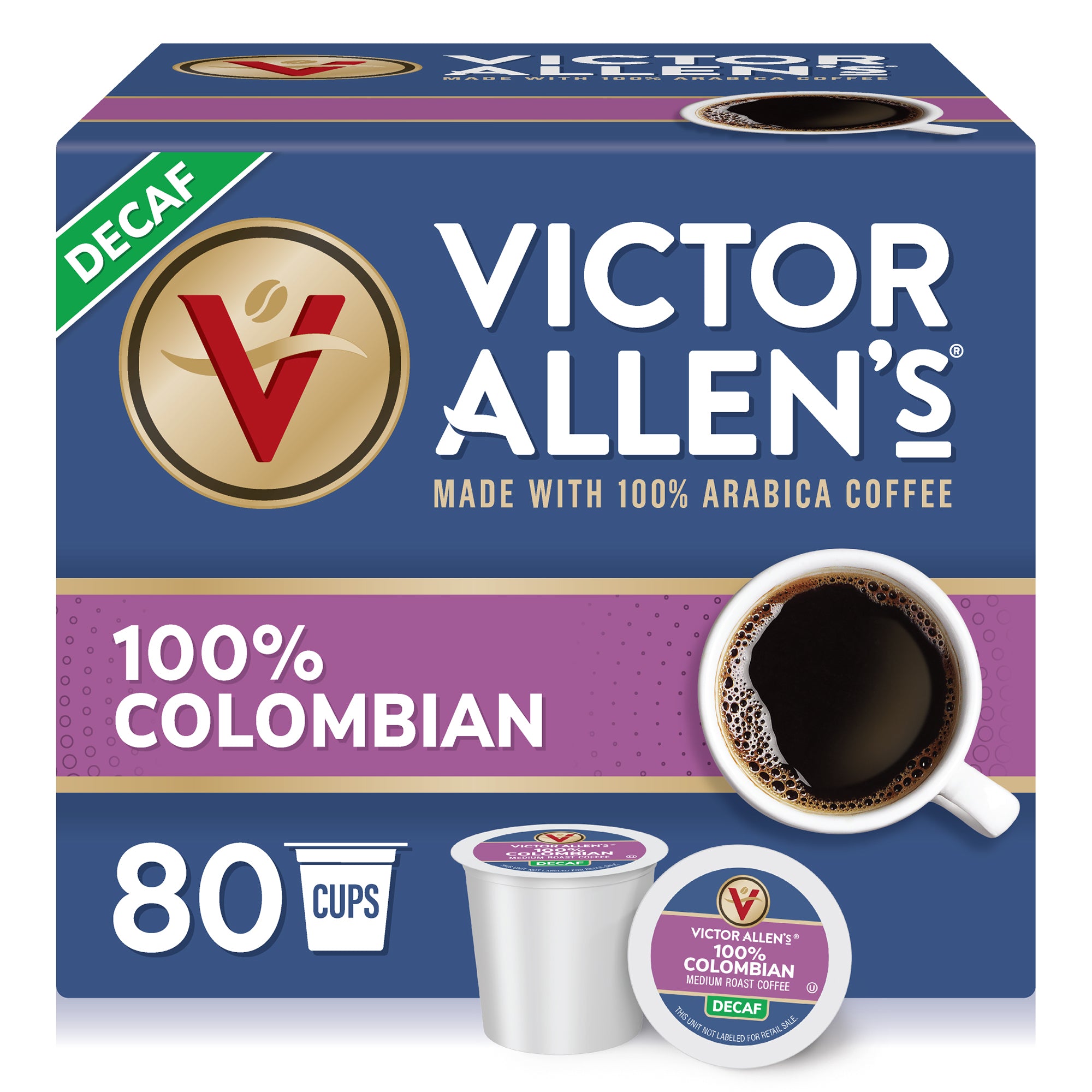 その他 CachetteNotes 100% Decaf Colombian, 80 Count, Medium Roast, Single Serve Coffee