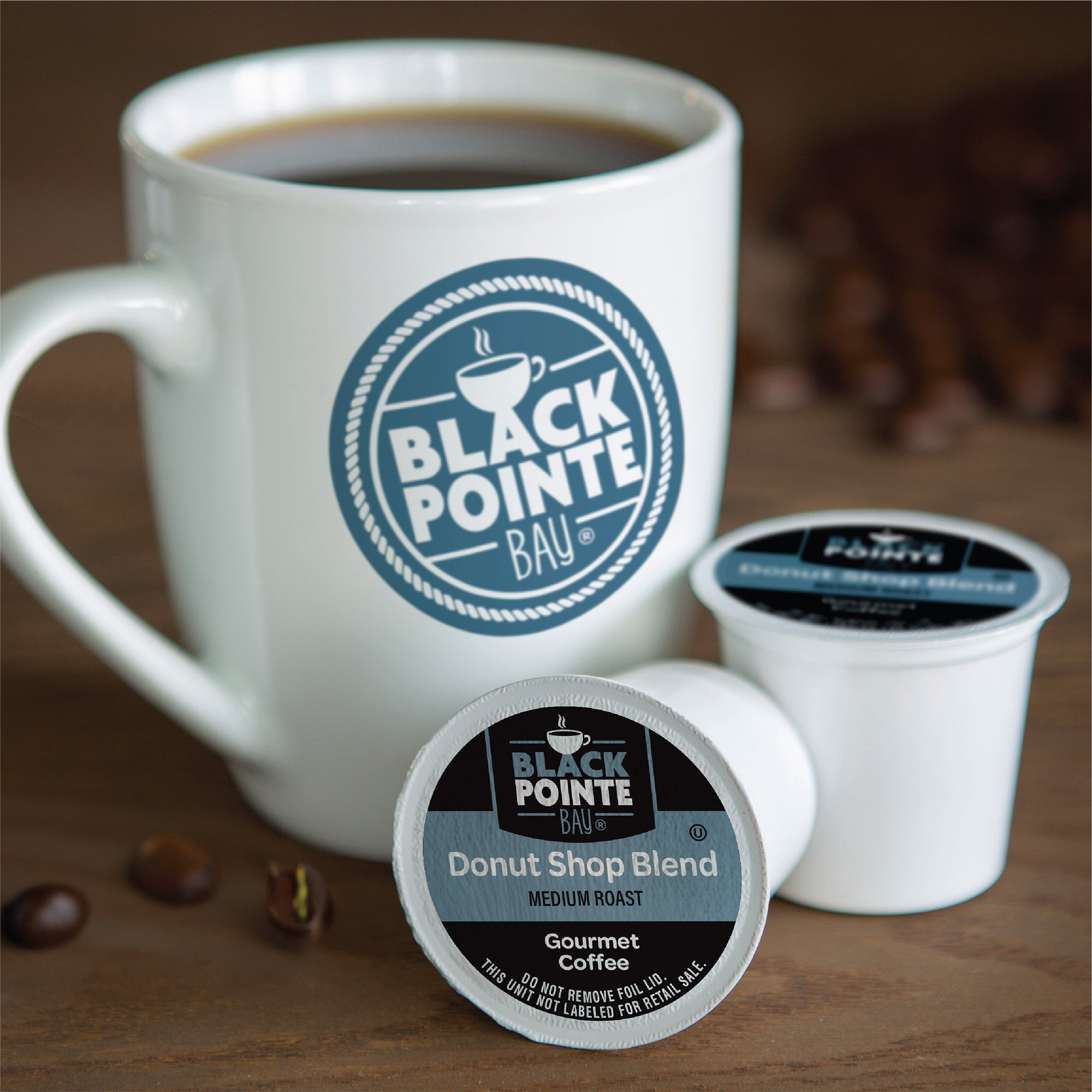 Black Pointe Bay, Donut Shop Blend, Medium Roast, Single Serve Coffee Pods for Keurig K-Cup Brewers 42 Count