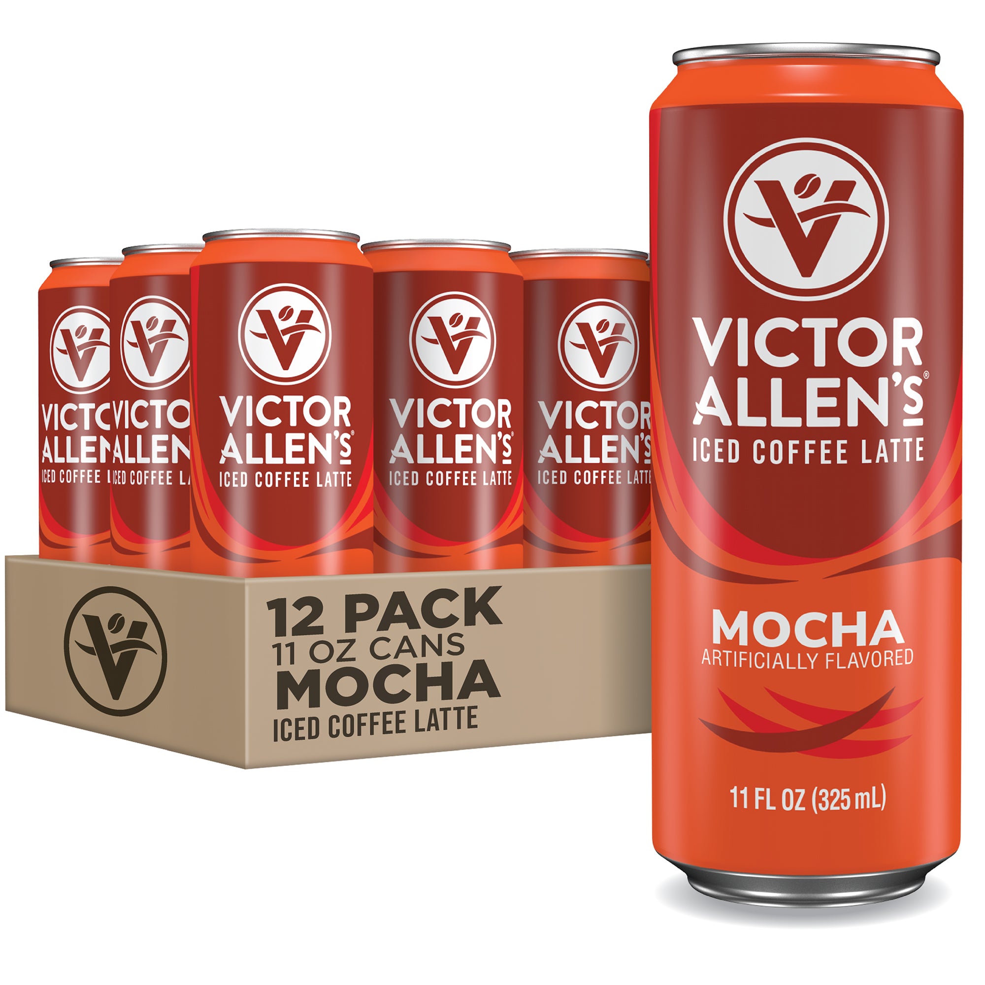 Victor Allen's Coffee Mocha Latte Ready to Drink, 12 Pack - 8oz Cans