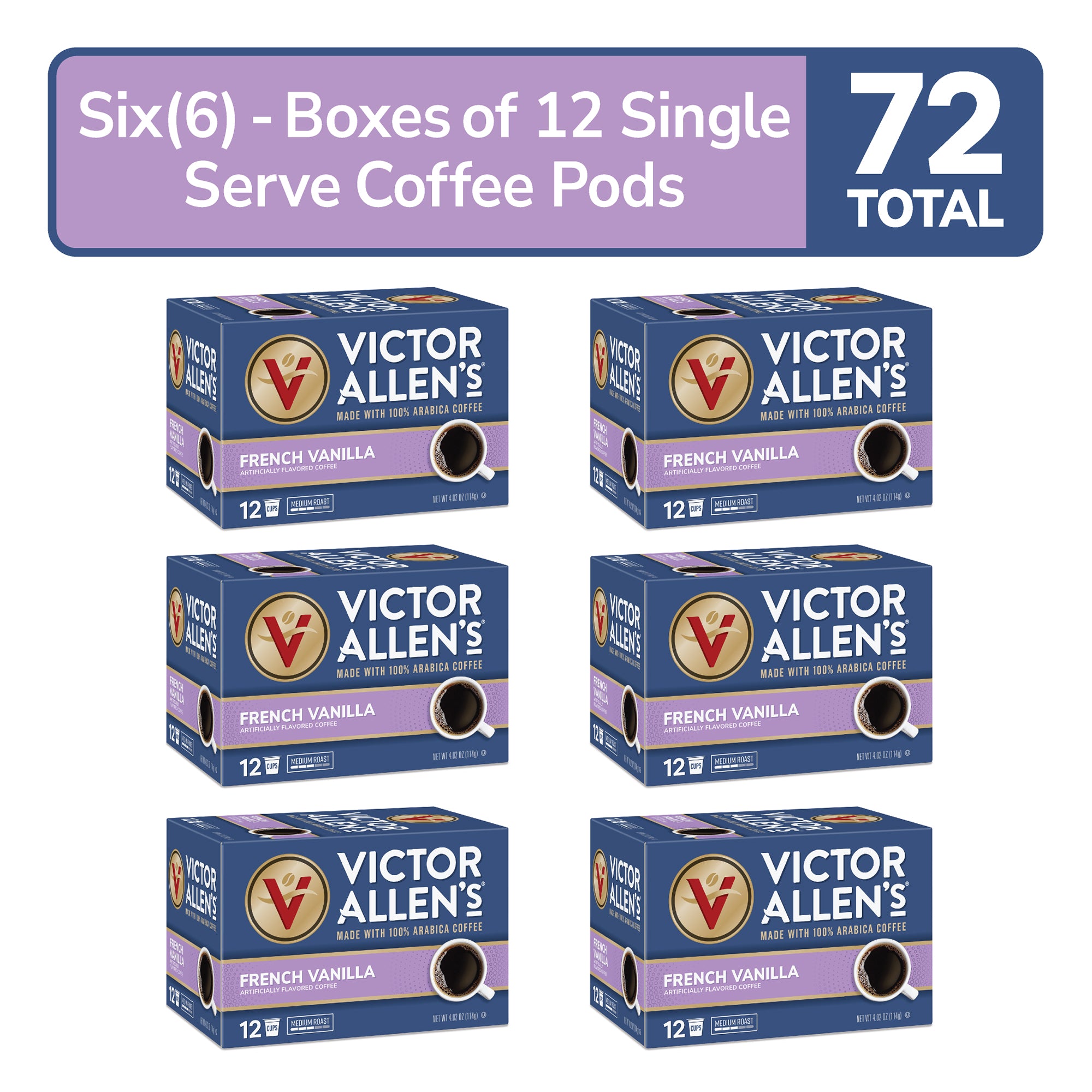 French Vanilla Flavored, Medium Roast, Single Serve Coffee Pods