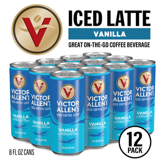 Iced Latte, Vanilla Flavored, Ready to Drink, 12 Pack - 8oz Cans