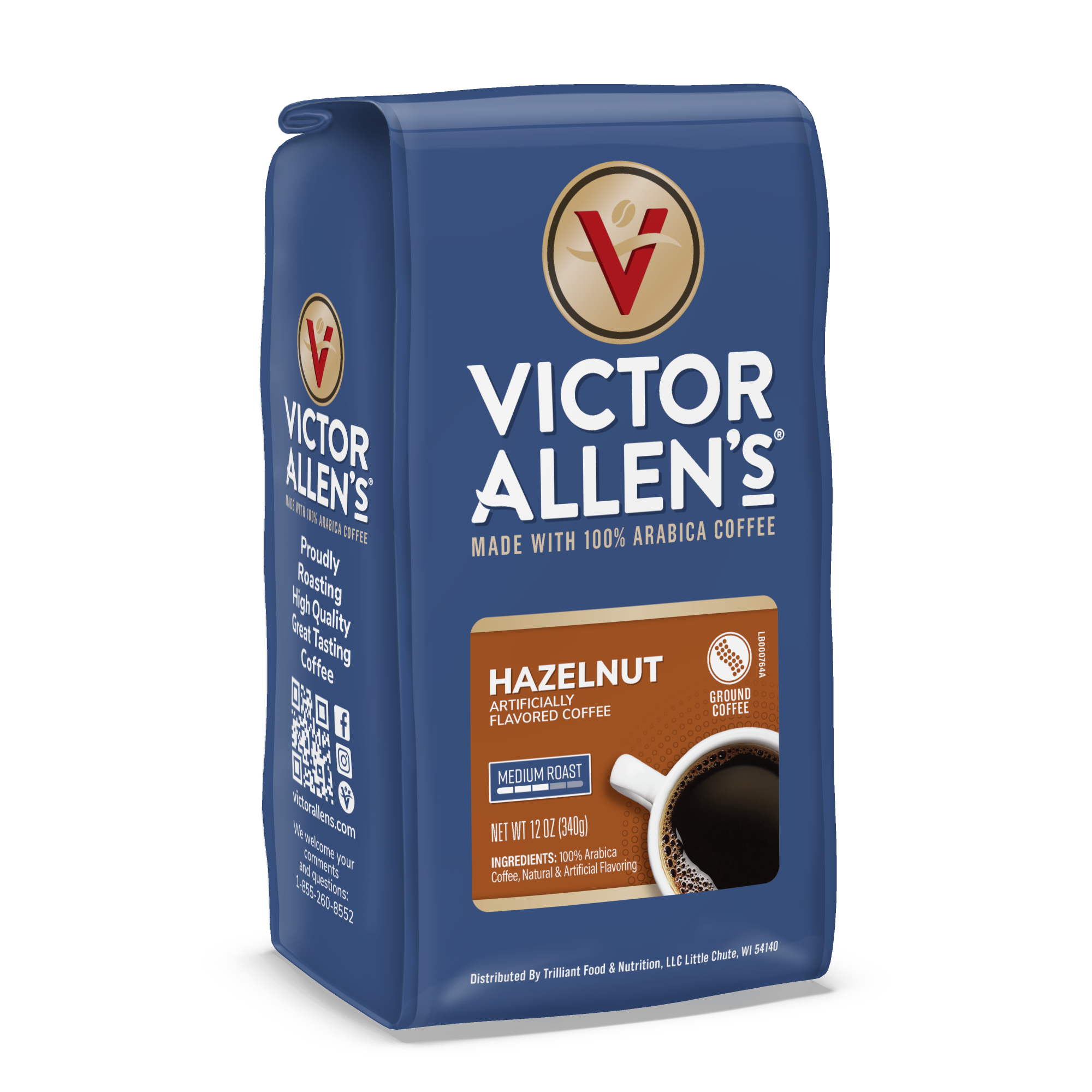 Hazelnut Flavored, Medium Roast, Ground Coffee, 6 Pack - 12oz Bags