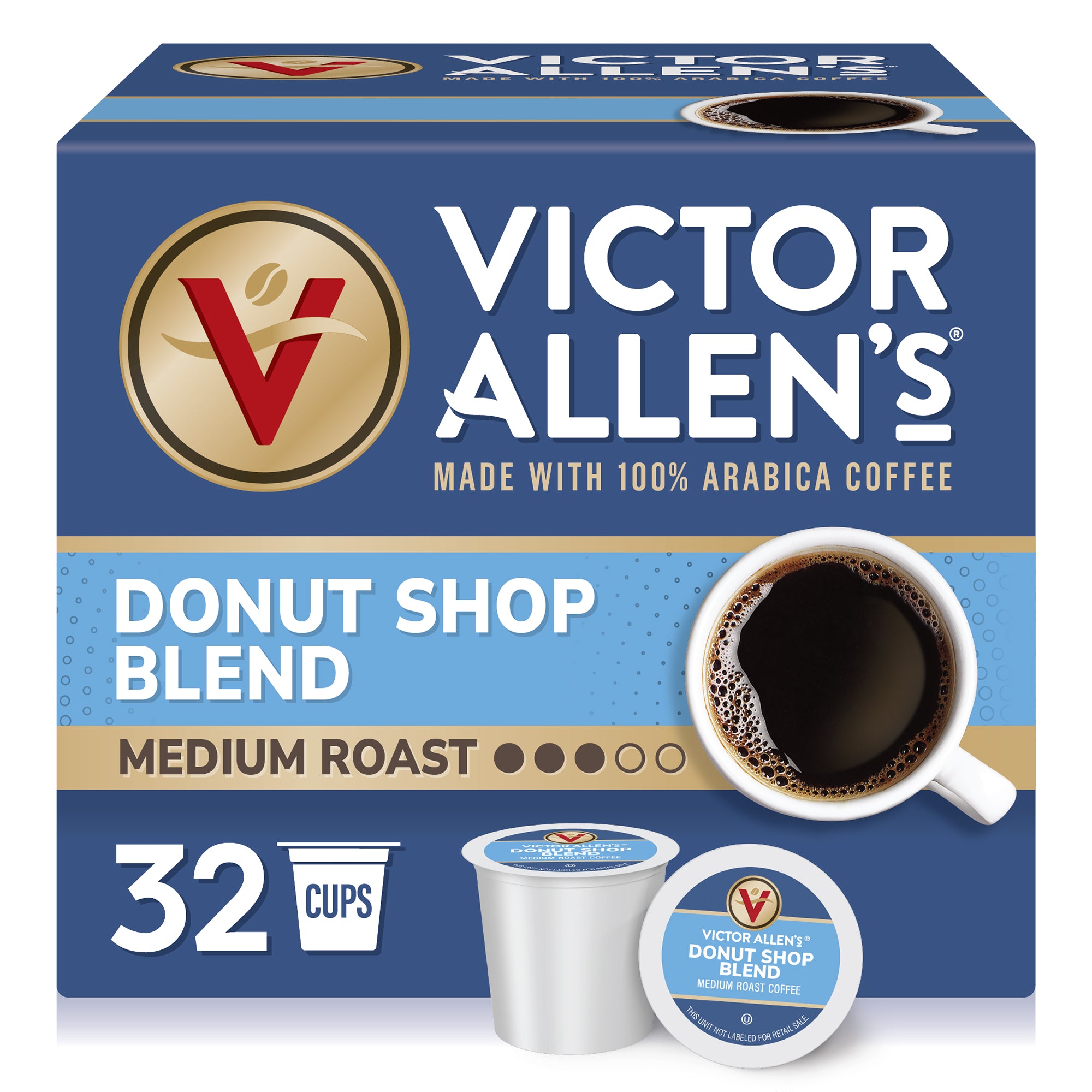 Donut Shop Blend, Medium Roast, Single Serve Coffee Pods for