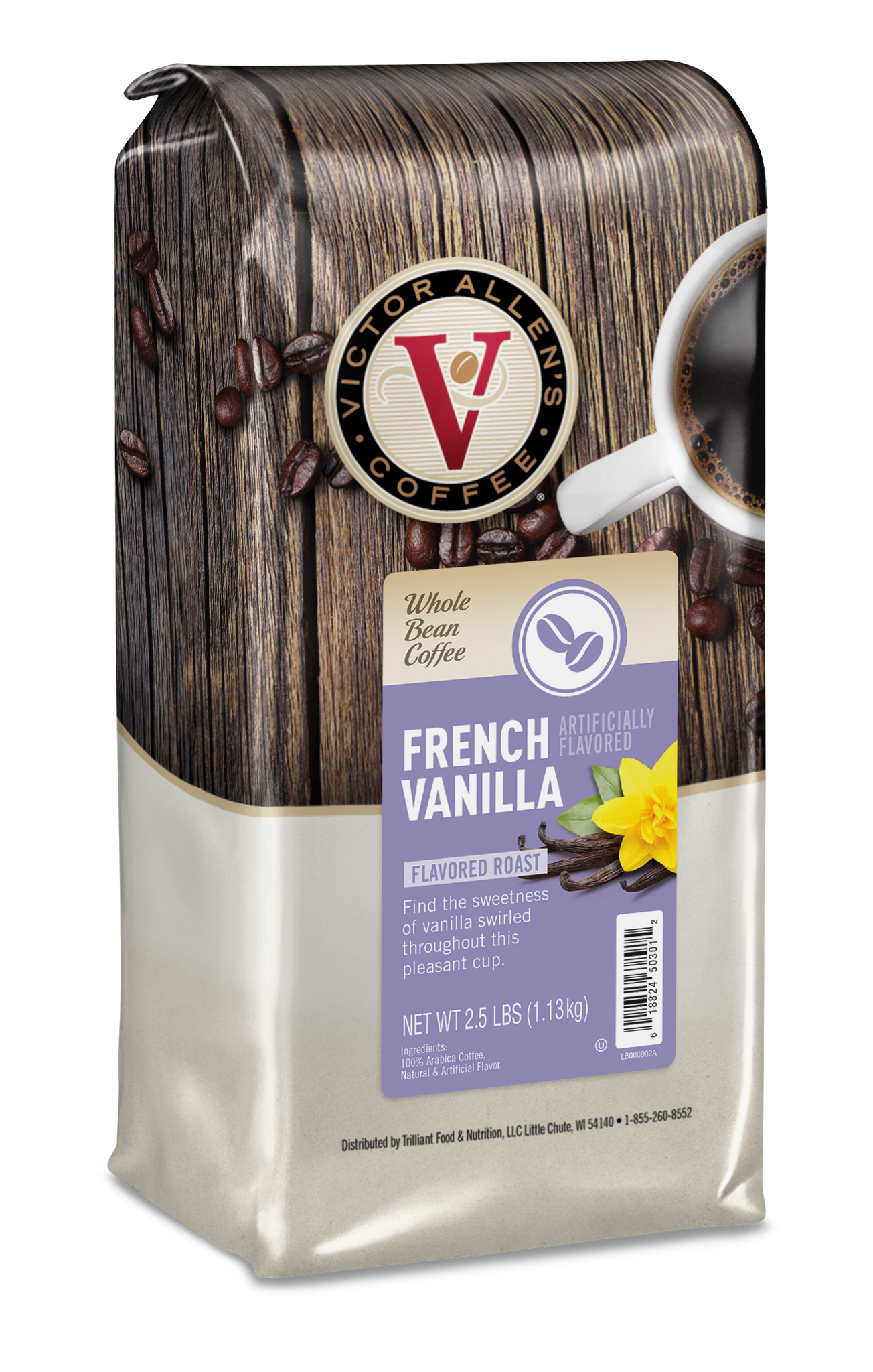 French Vanilla, Medium Roast, Whole Bean Coffee, 2.5lb Bag French Vanilla, Medium Roast, Whole Bean Coffee, 2.5lb Bag